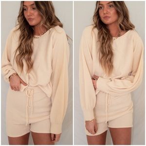 Sand Balloon Sleeve Loungewear